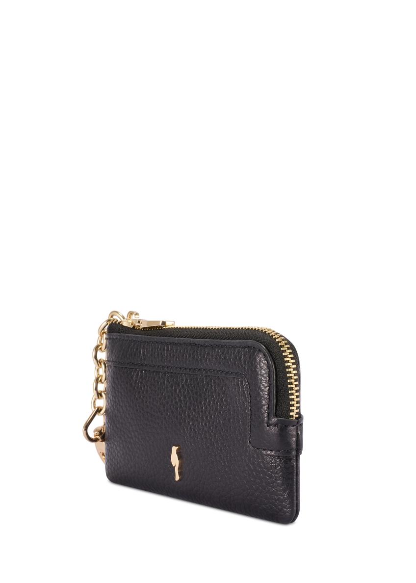 Малий жіночий шкіряний гаманець чорного кольору PORES-0979R-9I(W26)
