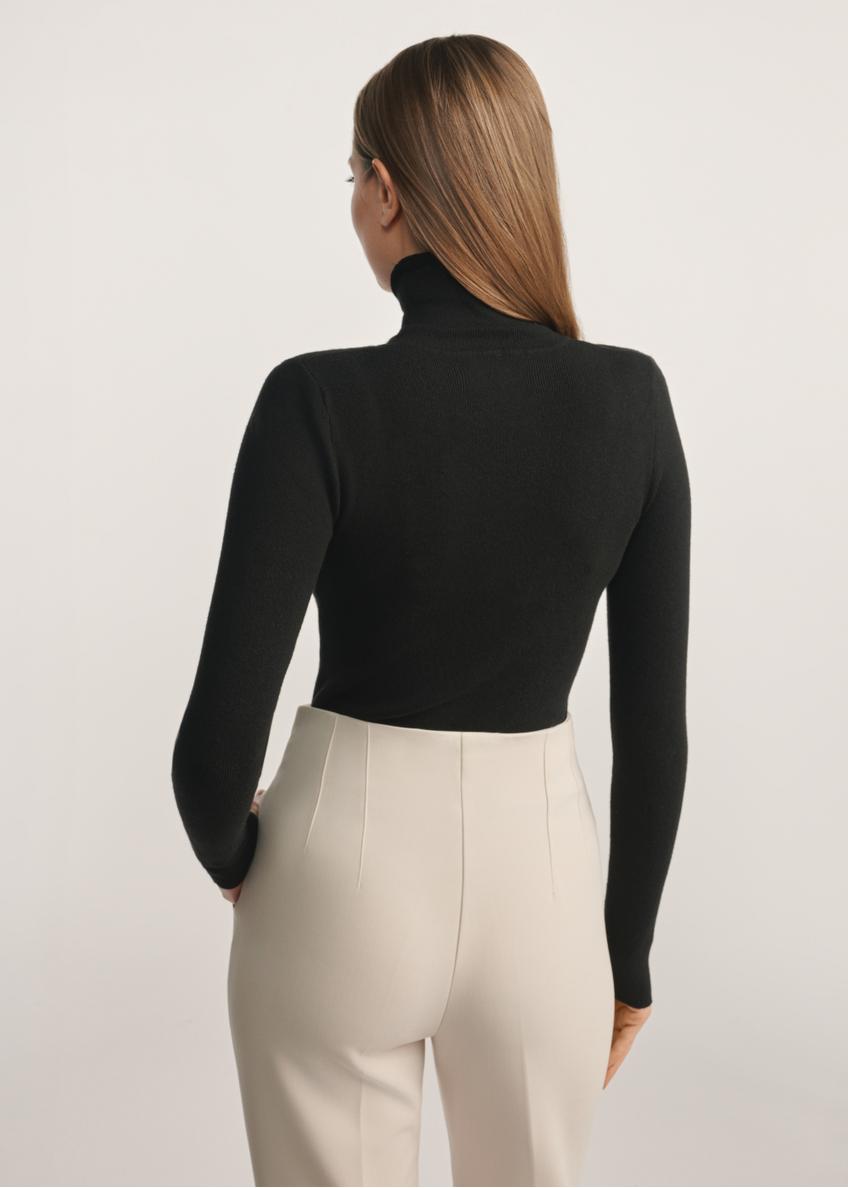 Чорний жіночий светр із високим горлом SWEDT-0245-99(Z25)