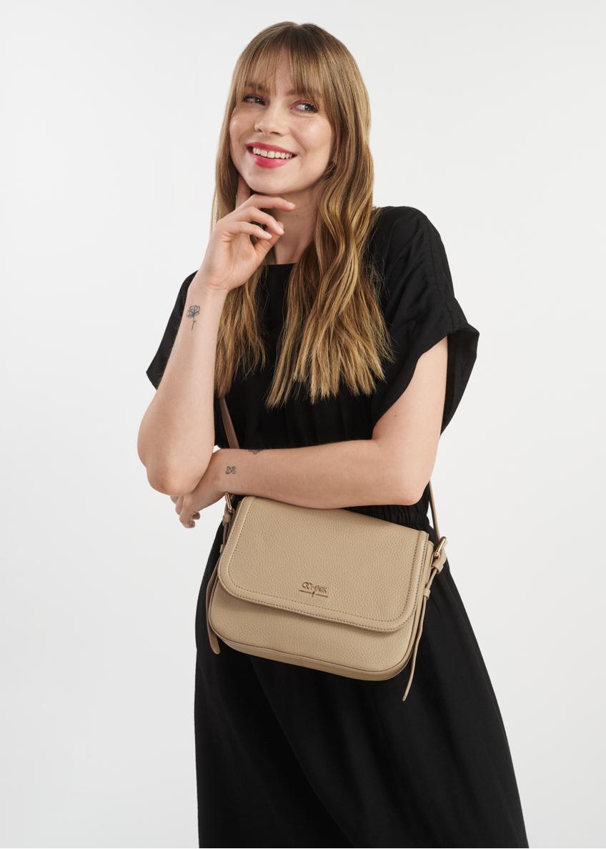 Beżowa skórzana listonoszka damska TORES-0985C-80(W25)