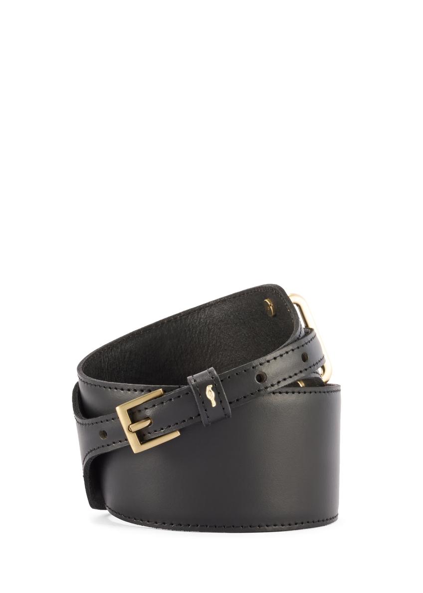 Czarny skórzany pasek damski PASDS-0331-99(Z25)