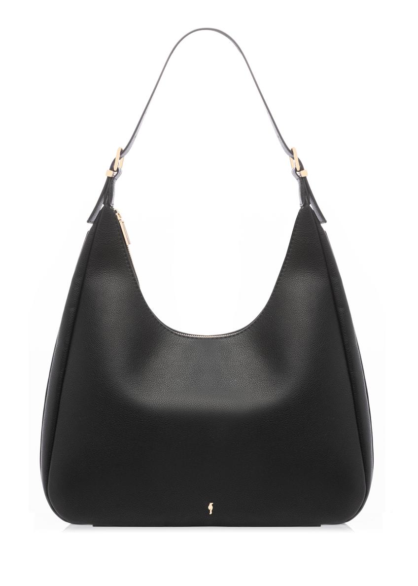 Чорна жіноча сумка-шопер TOREC-1238-99(W26), вигляд виробу спереду на білому тлі.