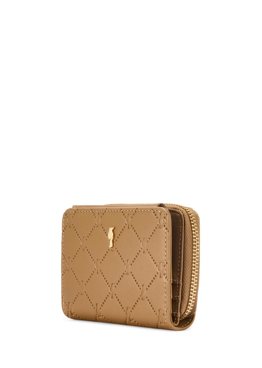 Маленький жіночий гаманець бежевого кольору з монограмою POREC-0349A-81(Z25)