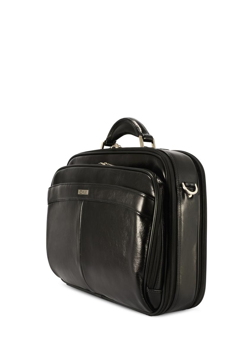 Чорна шкіряна чоловіча сумка для ноутбука TORMS-0482-99(Z25)