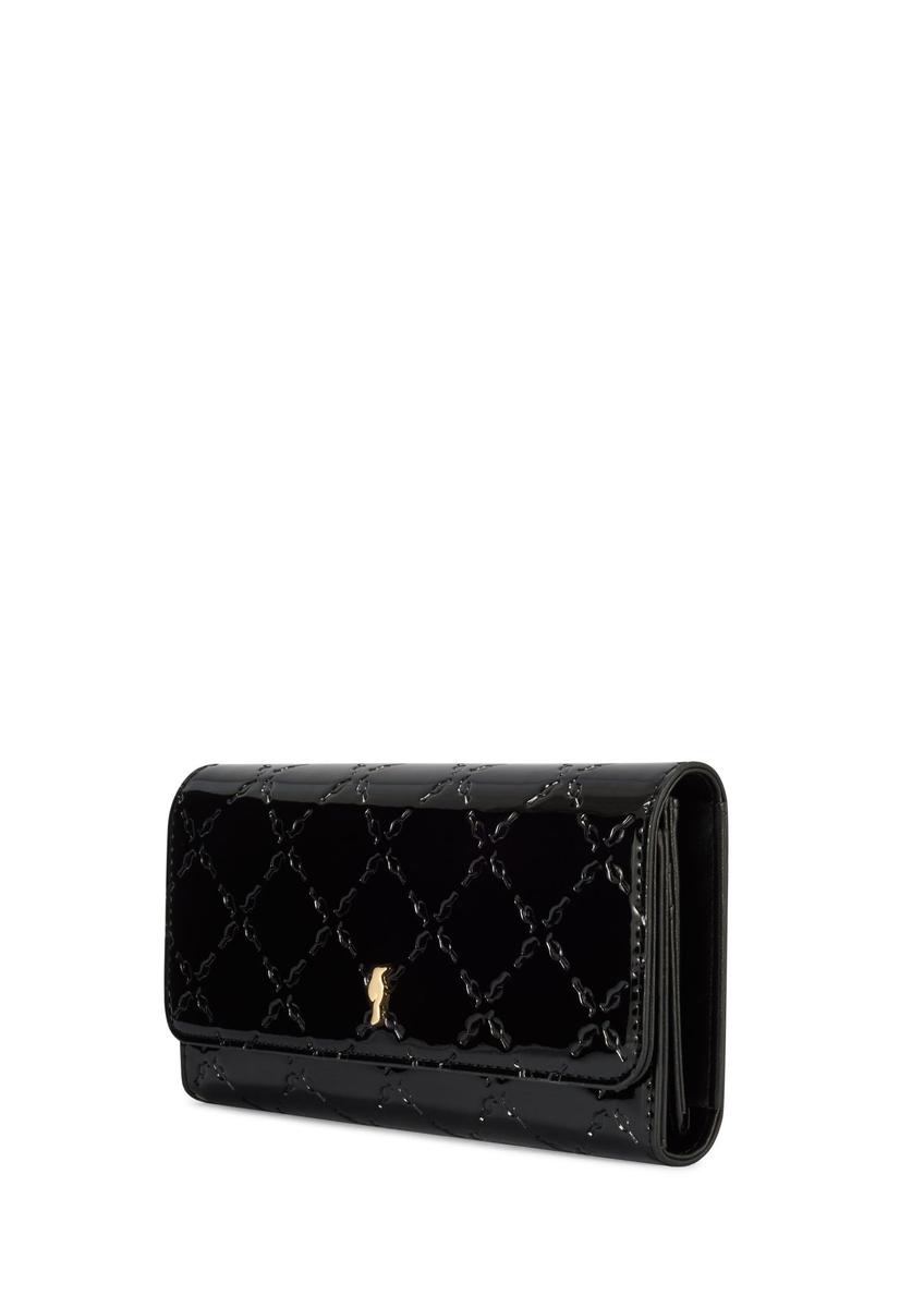 Czarny duży portfel damski z monogramem POREC-0421-98(Z25)