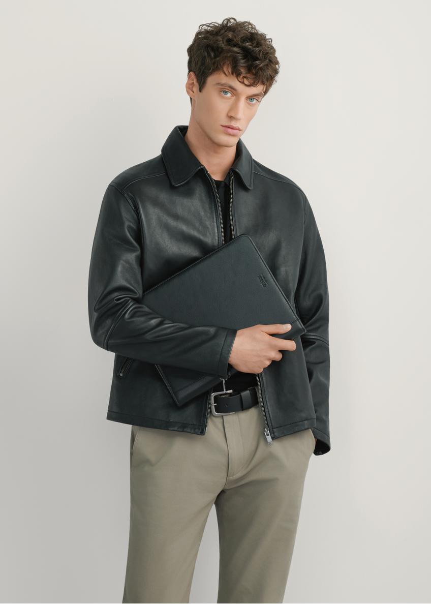 Чорний шкіряний чоловічий портфель TORMS-0410R-9I(W26)