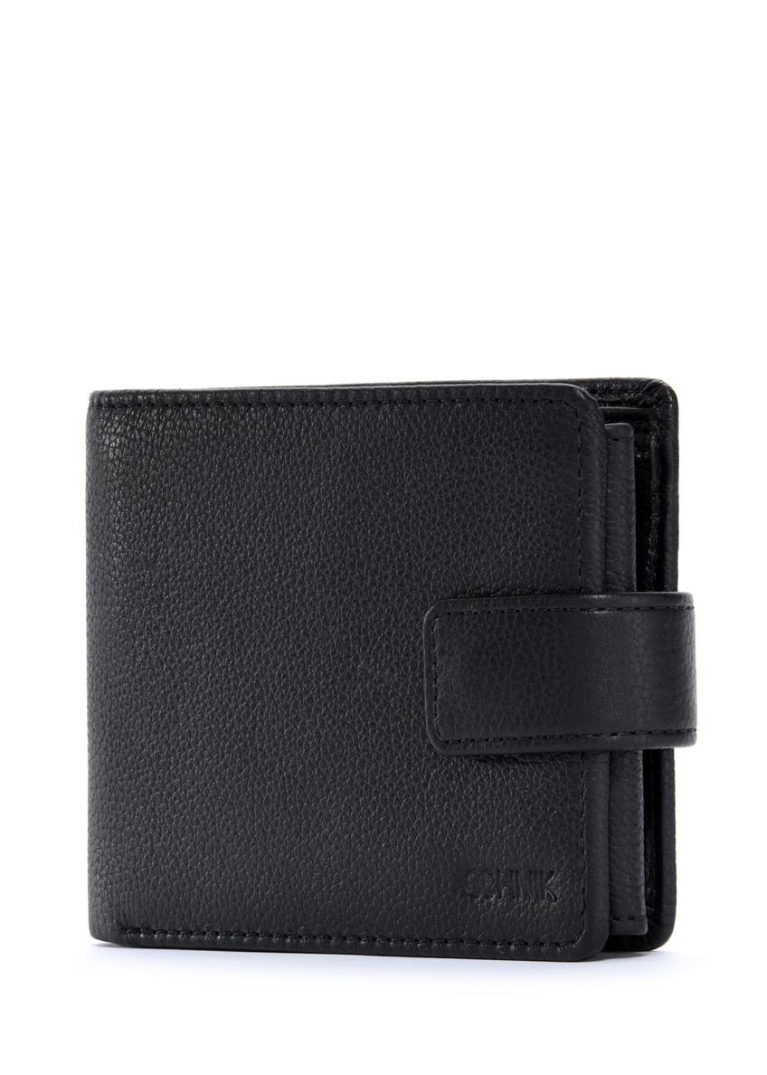 Шкіряний чоловічий гаманець чорного кольору PORMS-0631A-9I(W26)