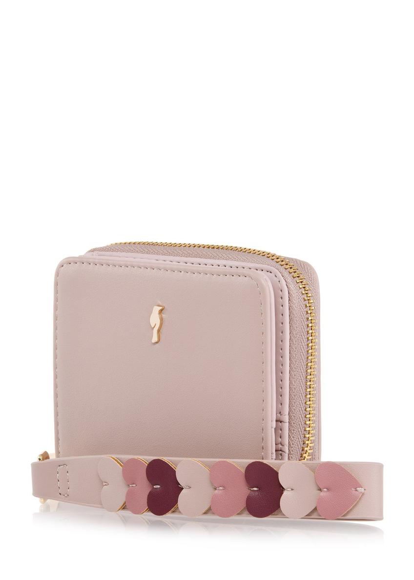 Mały różowy portfel damski z rączką POREC-0395A-31(Z25)