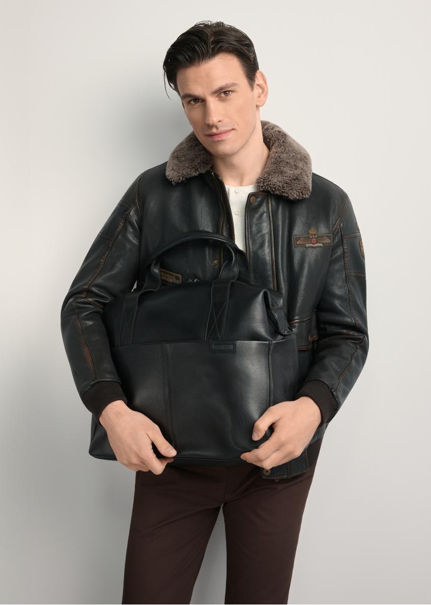 Чорна чоловіча дорожня сумка з натуральної шкіри TORMS-0421A-99(Z25)