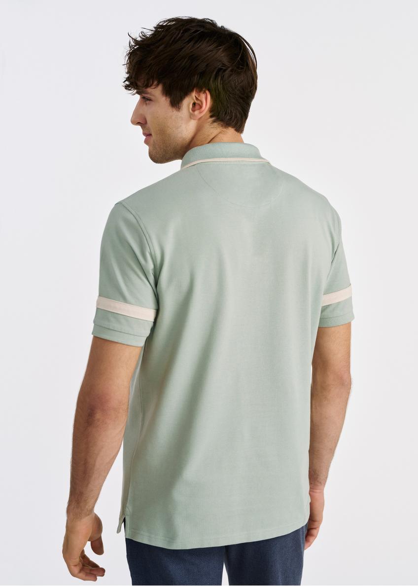 Miętowa koszulka polo z bawełny POLMT-0082-53(W25)
