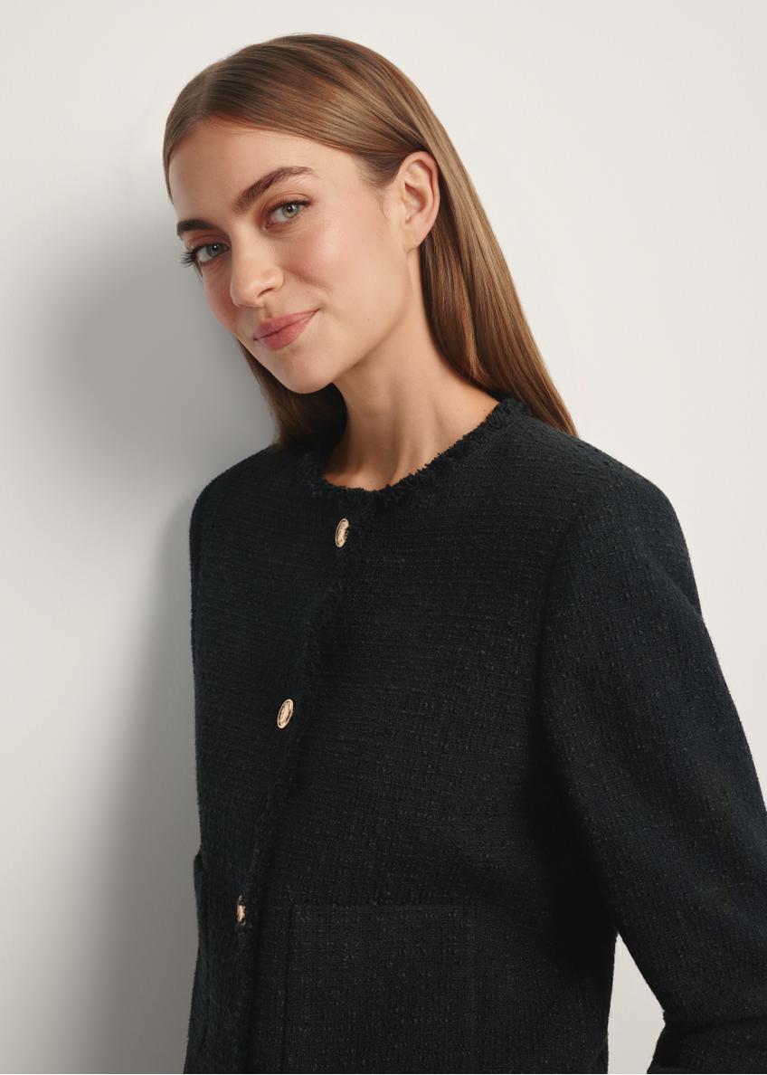 Чорний короткий жіночий піджак ZAKDT-0041-99(W26)