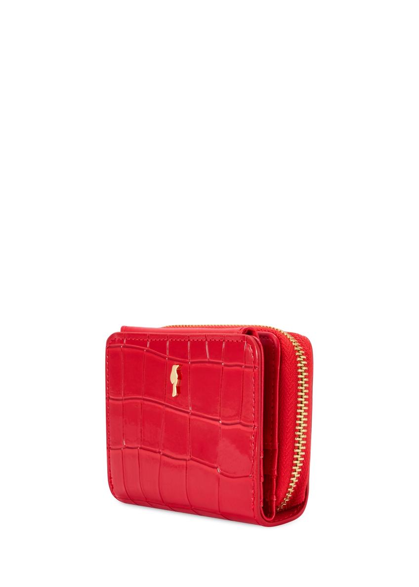 Mały czerwony portfel damski croco POREC-0352A-42(Z25)