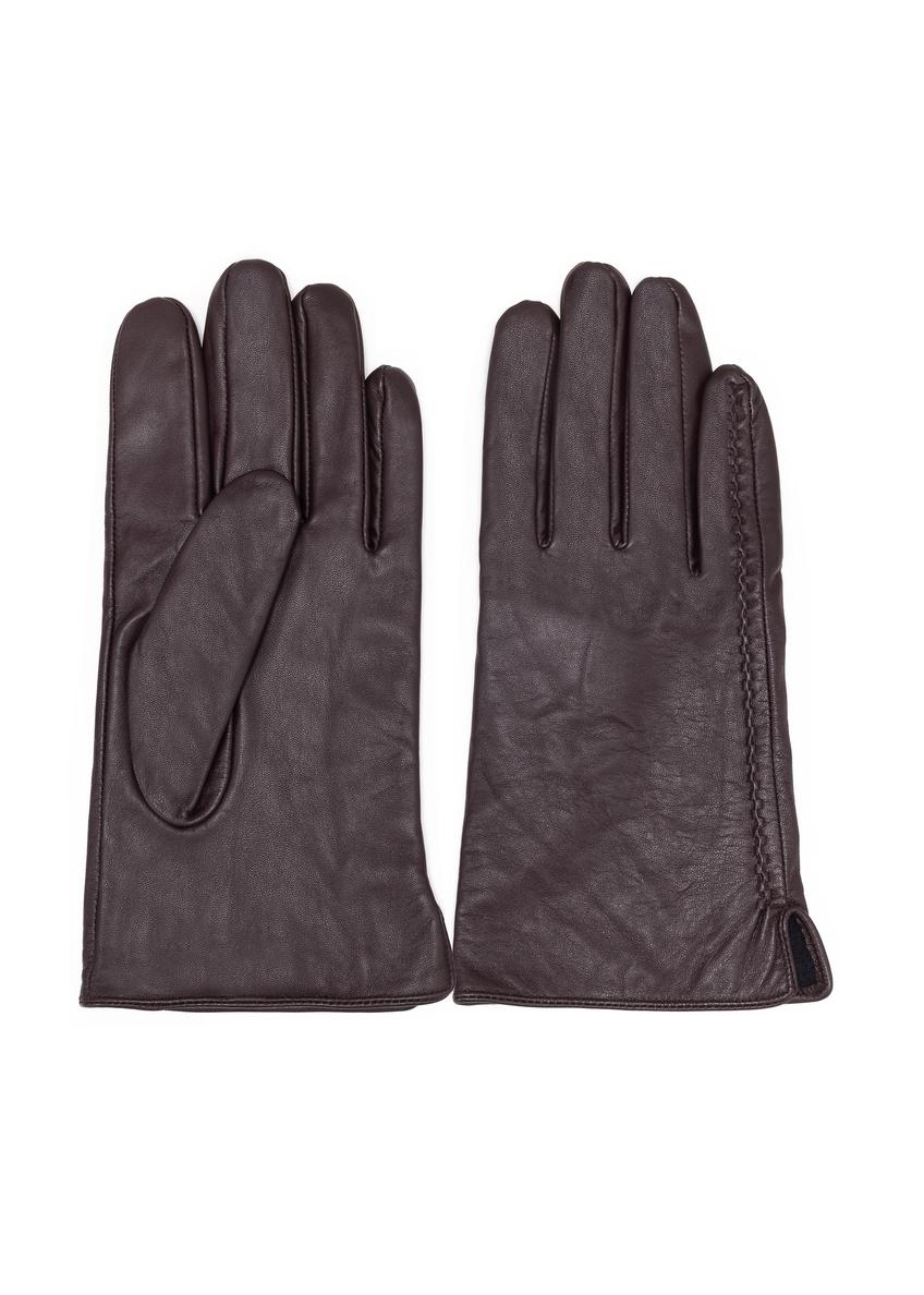 Brązowe skórzane rękawiczki męskie REKMS-0001A-90(Z25)