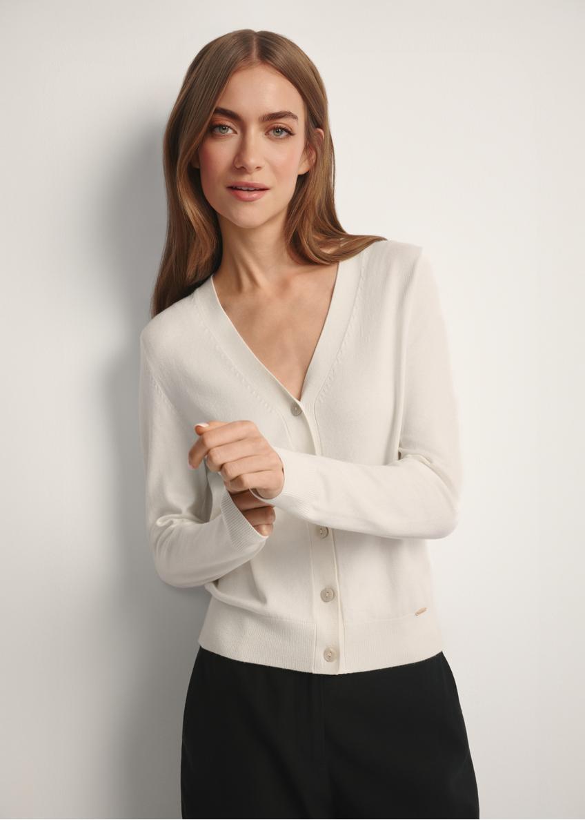 Жіночий кремовий кардиган KARDT-0061-0P(W26)