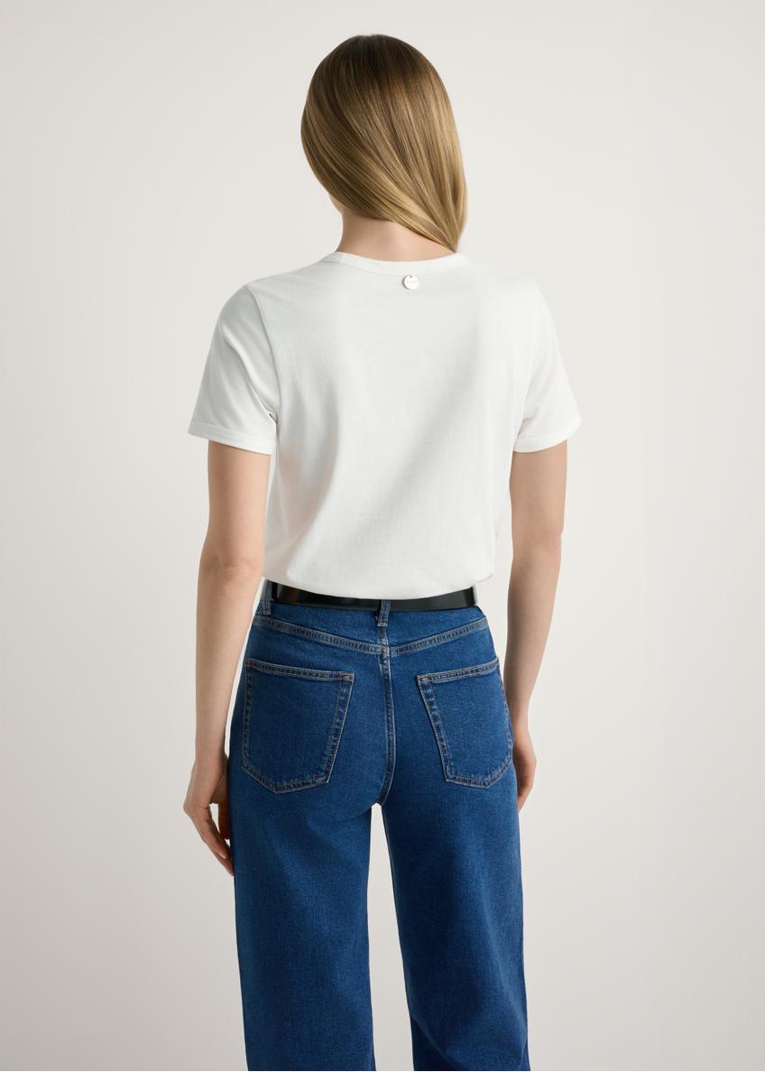 Білий жіночий футболка з принтом TSHDT-0152-0B(W26)