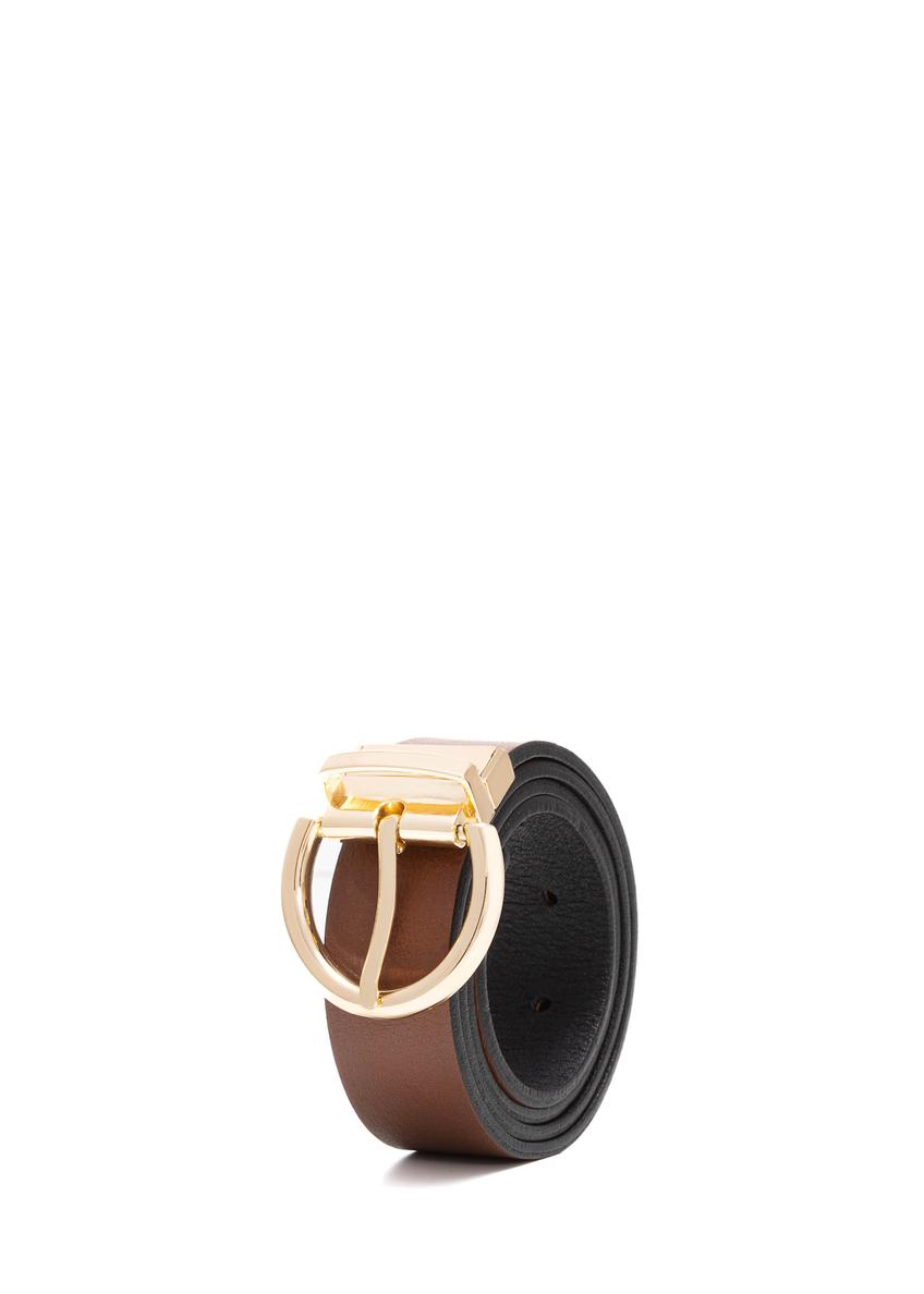 Dwustronny brązowo-czarny pasek damski PASDS-0175B-88(Z25)