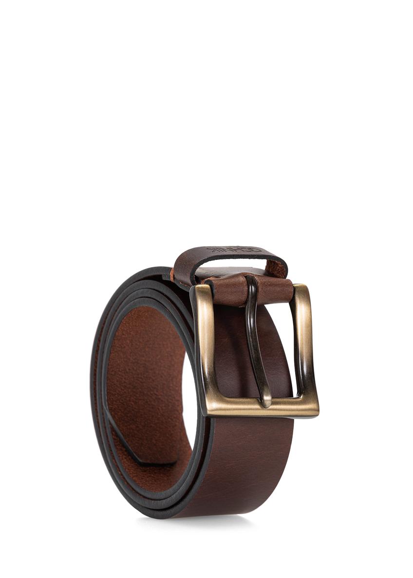 Brązowy skórzany pasek męski PASMS-0253A-90(W25)