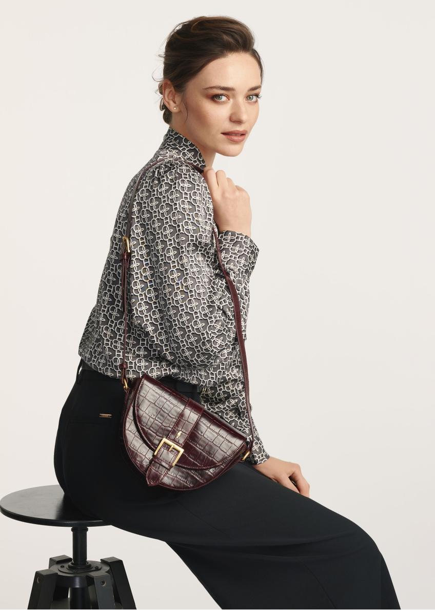 Коричнева шкіряна сумка в стилі кроко TORES-0707F-1H(W26)