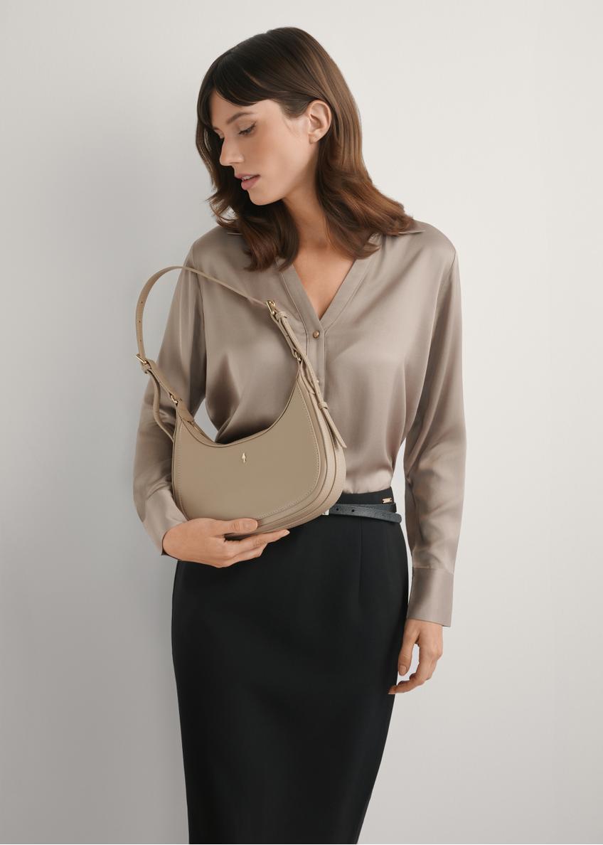 Beżowa mała torebka hobo TOREC-1136-1A(W26)