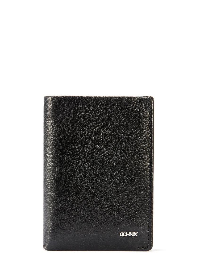 Mały skórzany portfel męski w kolorze czarnym PORMS-0649-99(W25)