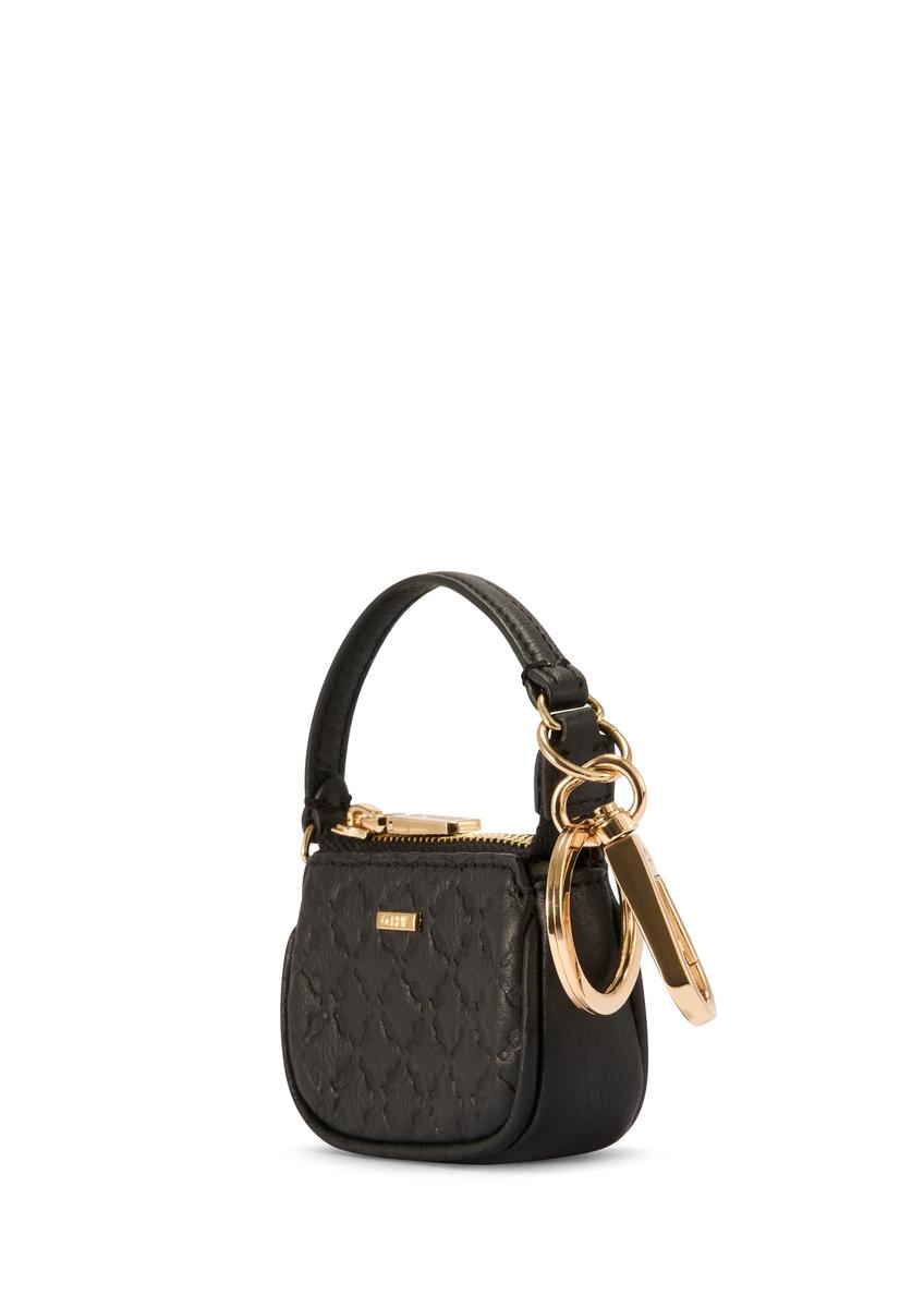 Czarny skórzany brelok w kształcie torebki BRELOK-0211-99(Z25)