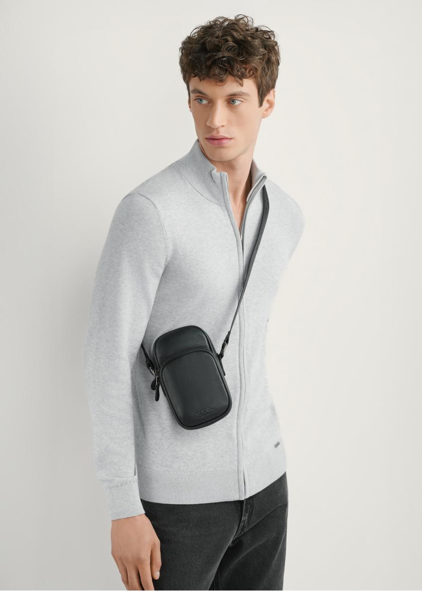 Чорна мала шкіряна чоловіча сумка TORMS-0409R-9I(W26)