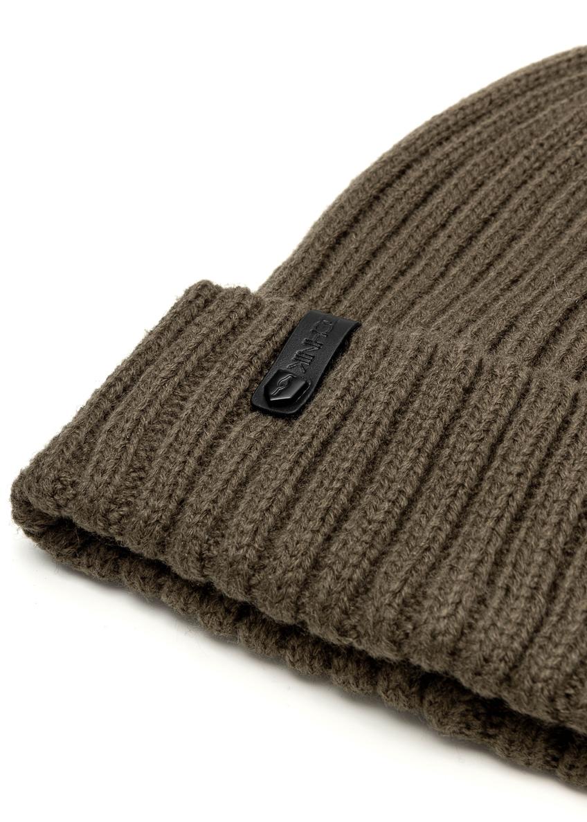 Зимова чоловіча шапка кольору хакі CZAMT-0088-51 (Z25)