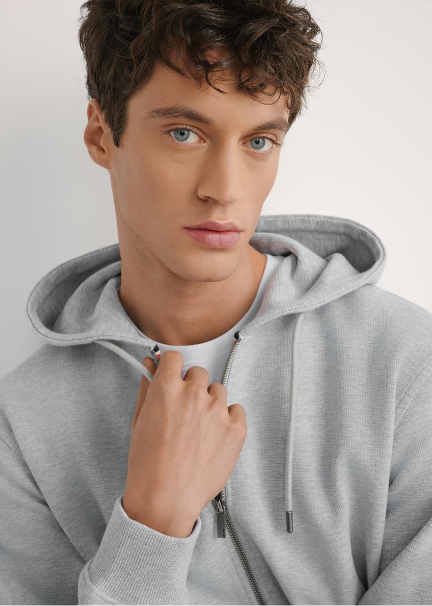 Сіра чоловіча кофта з капюшоном BLZMT-0079-9A(W26)