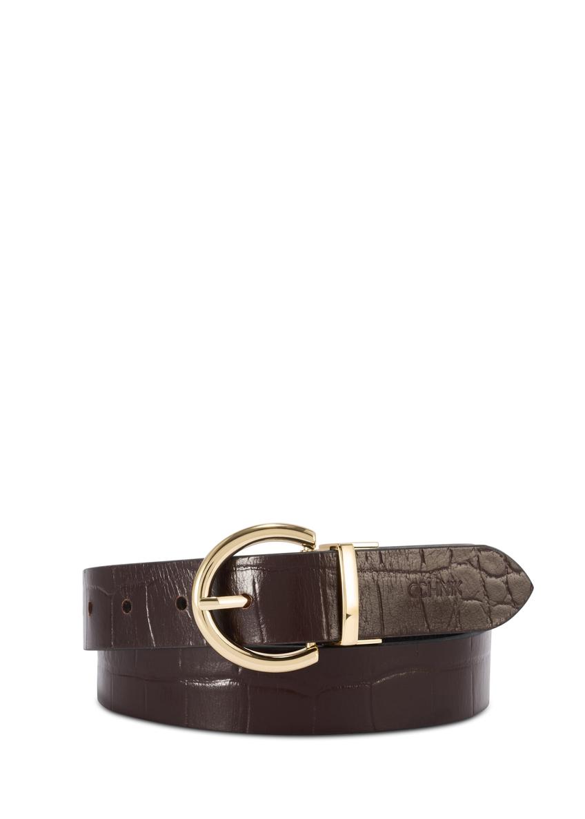 Двосторонній бордово-чорний жіночий ремінь PASDS-0175B-15(Z25)