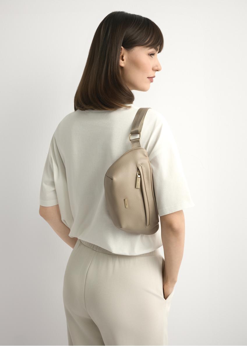 Бежева жіноча поясна сумка з екошкіри TOREC-1194-1D(W26)