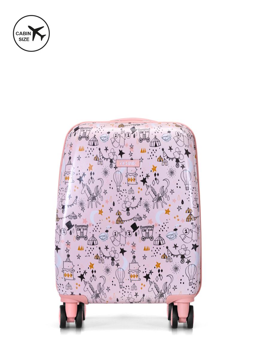 Мала рожева валіза на колесах  WALAB-0079-34-19(W25)