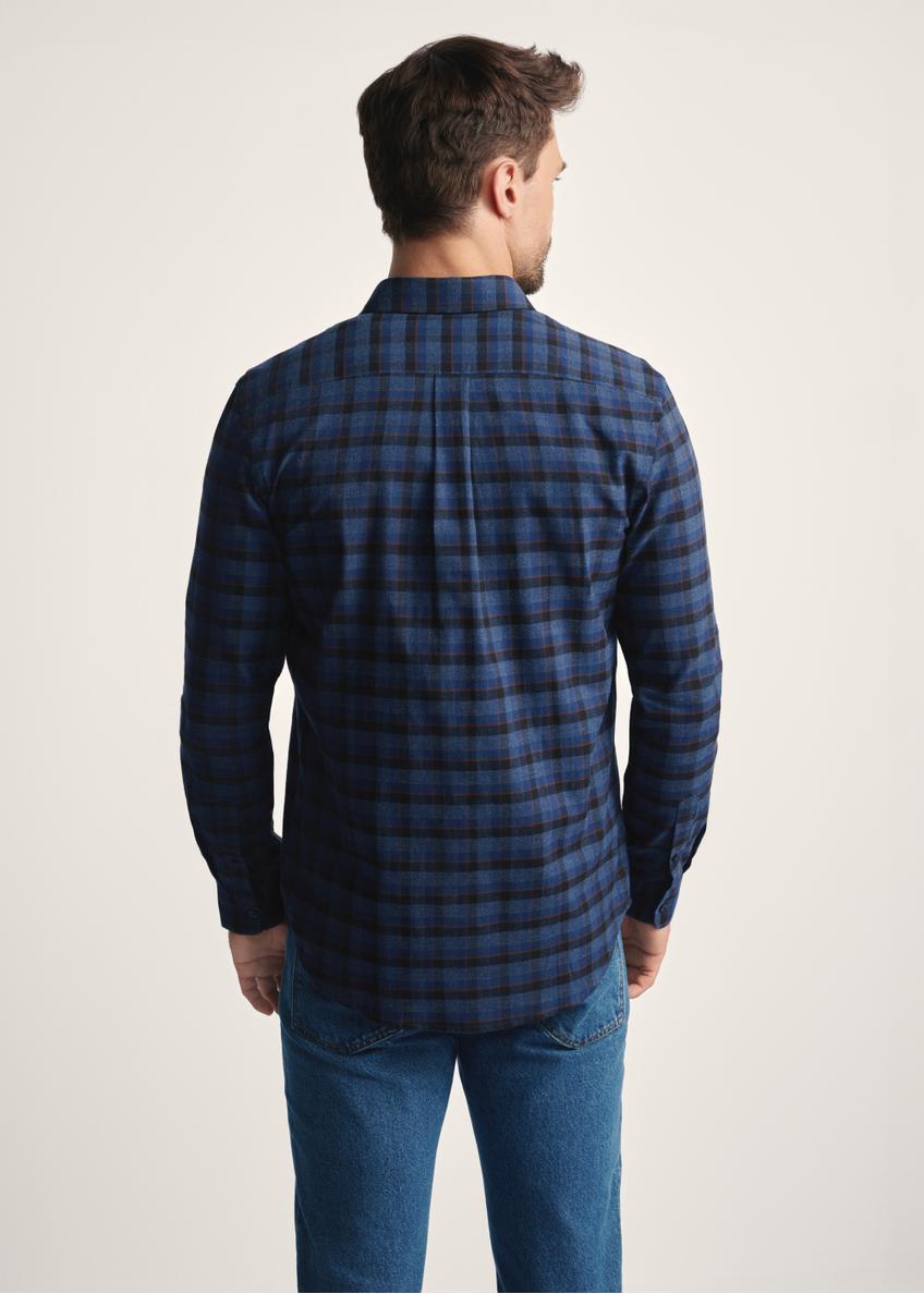 Темно-синя чоловіча сорочка в клітинку KOSMT-0333-68(Z25)