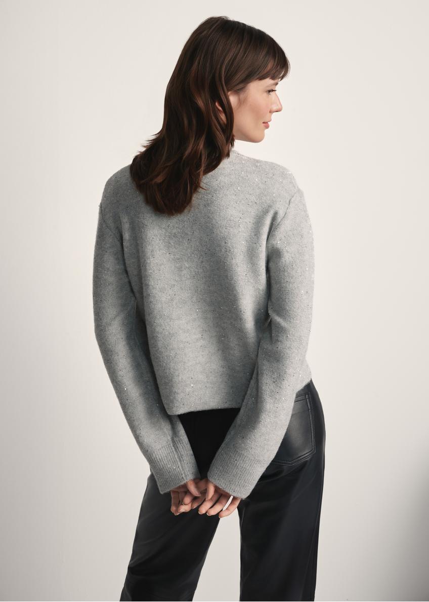 Сірий жіночий светр із паєтками SWEDT-0243-66(Z25)