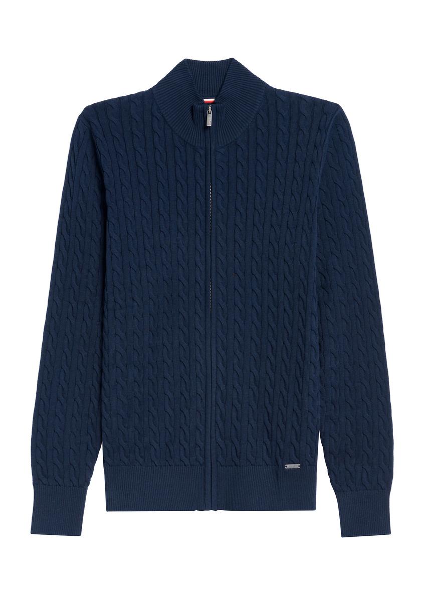 Чоловічий темно-синій светр на блискавці SWEMT-0169-68 (Z25)