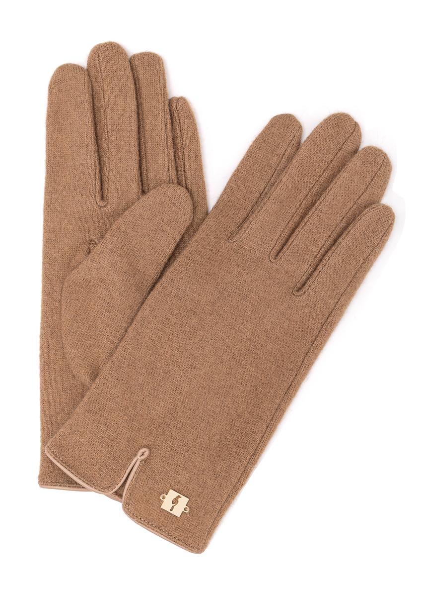 Camelowe wełniane rękawiczki damskie REKDT-0027A-24(Z25)