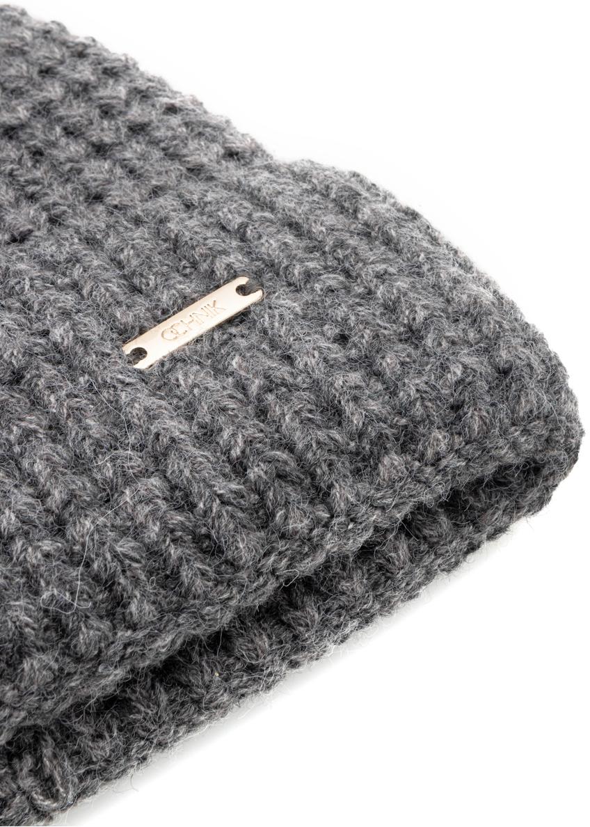 Szara czapka damska z wełną CZADT-0204-95(Z25)