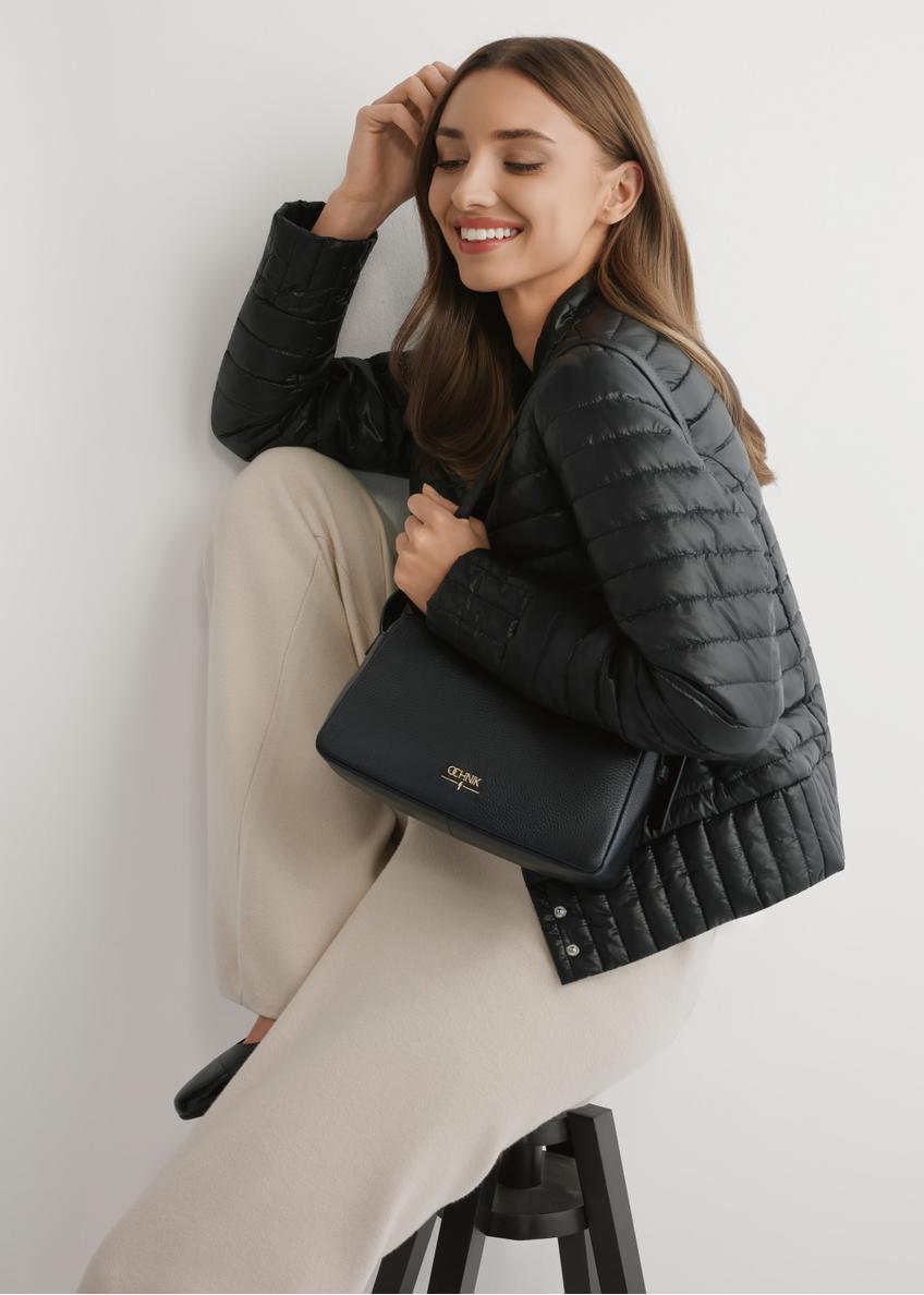 Czarna skórzana torebka damska TORES-1277-9I(W26)