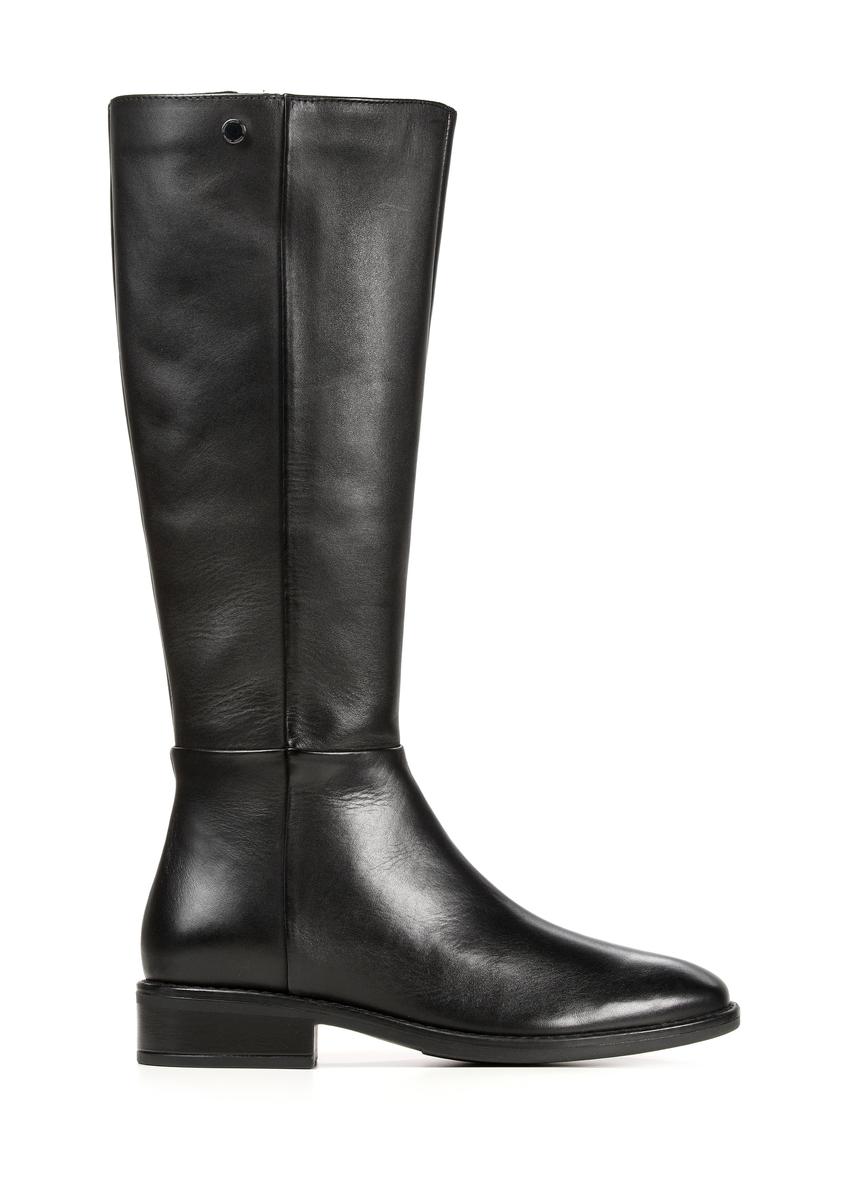 Czarne skórzane kozaki damskie BUTYD-1183-99(Z25)