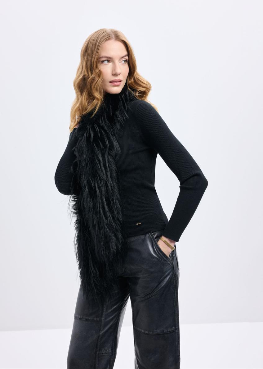 Чорний жіночий шарф SZADF-0033-99(Z25)