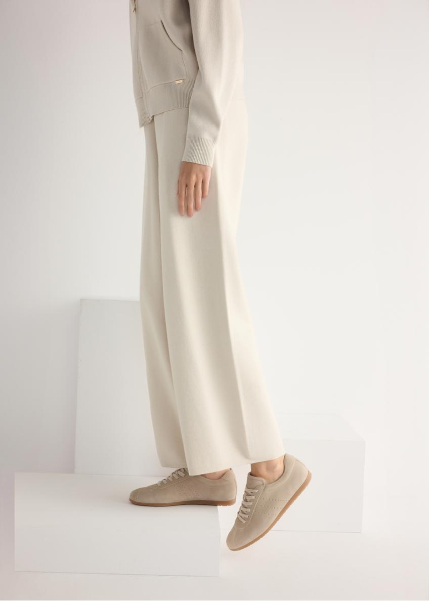 Beżowe zamszowe buty damskie BUTYD-1261-1A(W26)