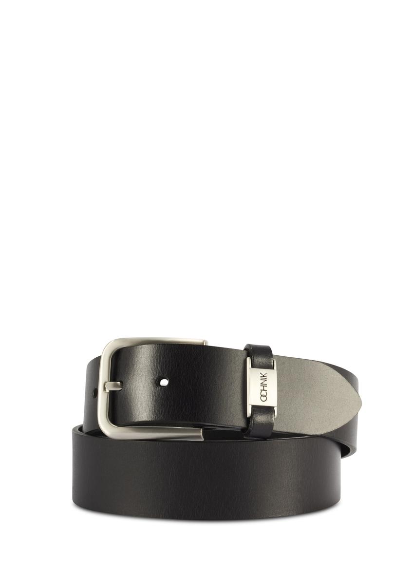 Czarny skórzany pasek męski PASMS-0273-99(Z25)