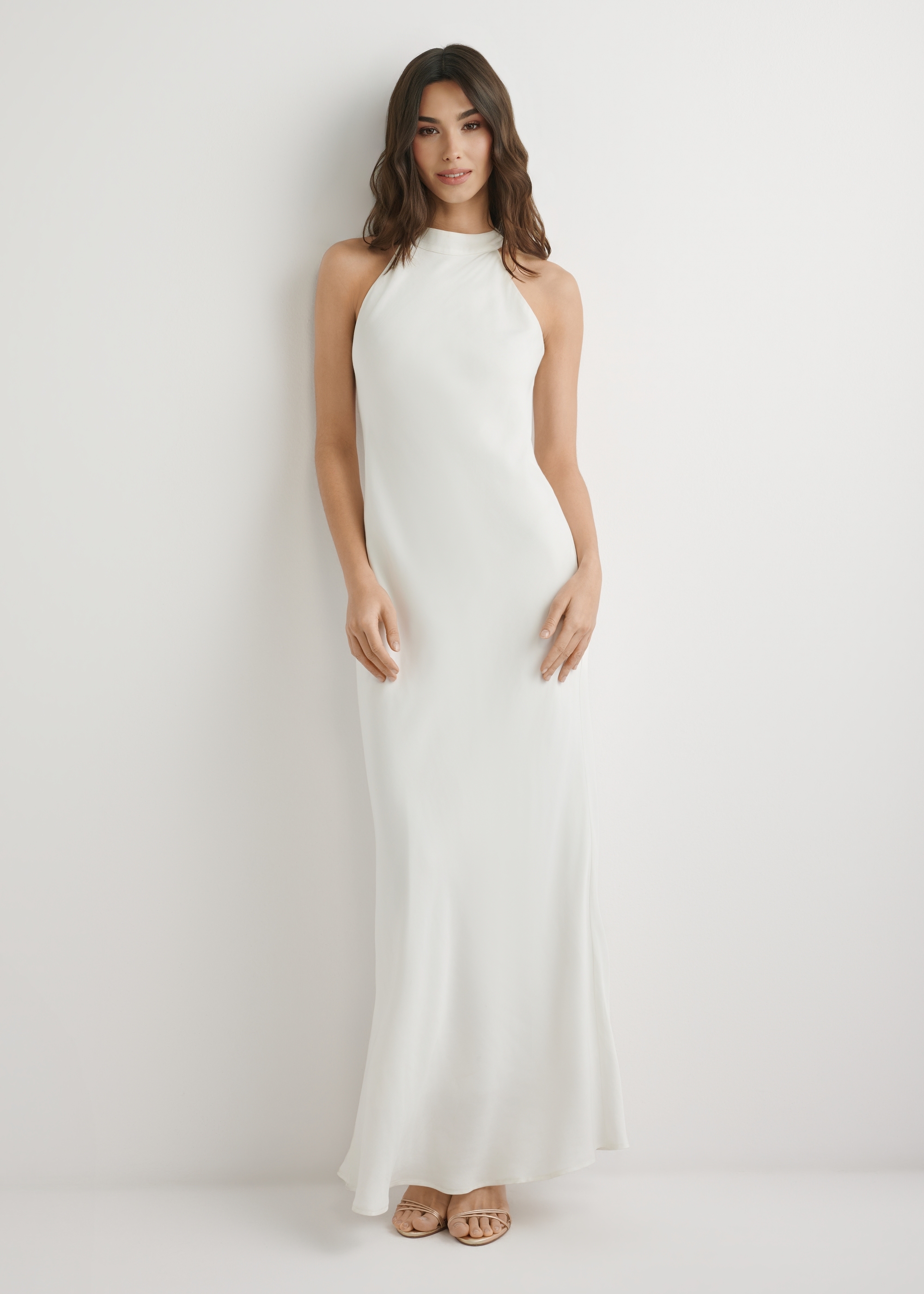 Сукня екрю з віскози SUKDT-0264-0B(W26)