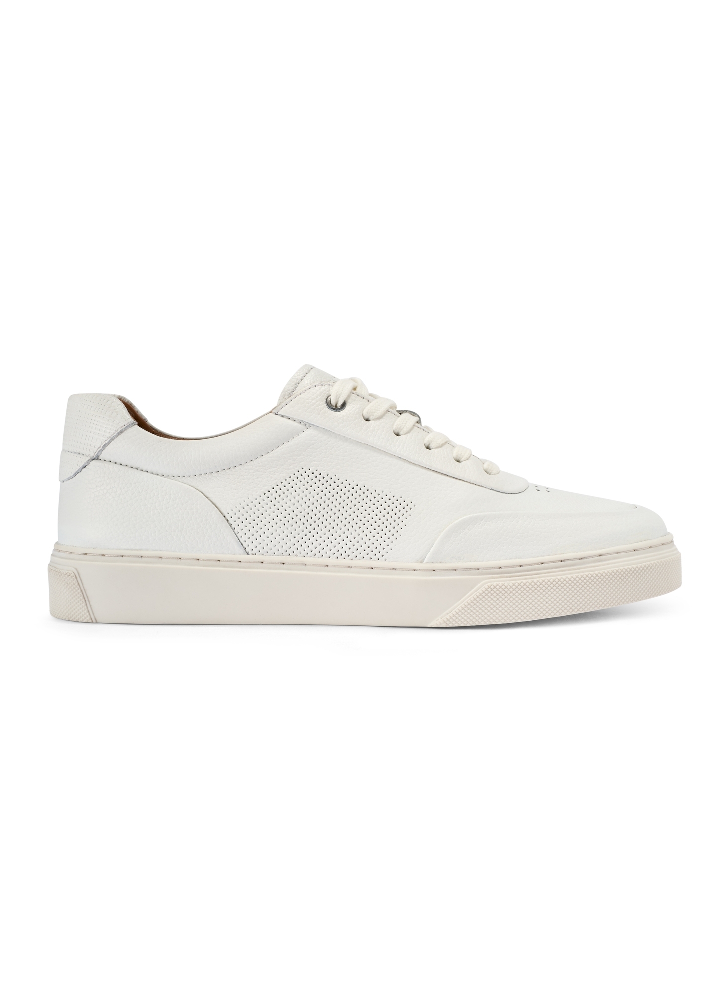 Skórzane sneakersy męskie w kolorze białym BUTYM-0484-0B(W26)