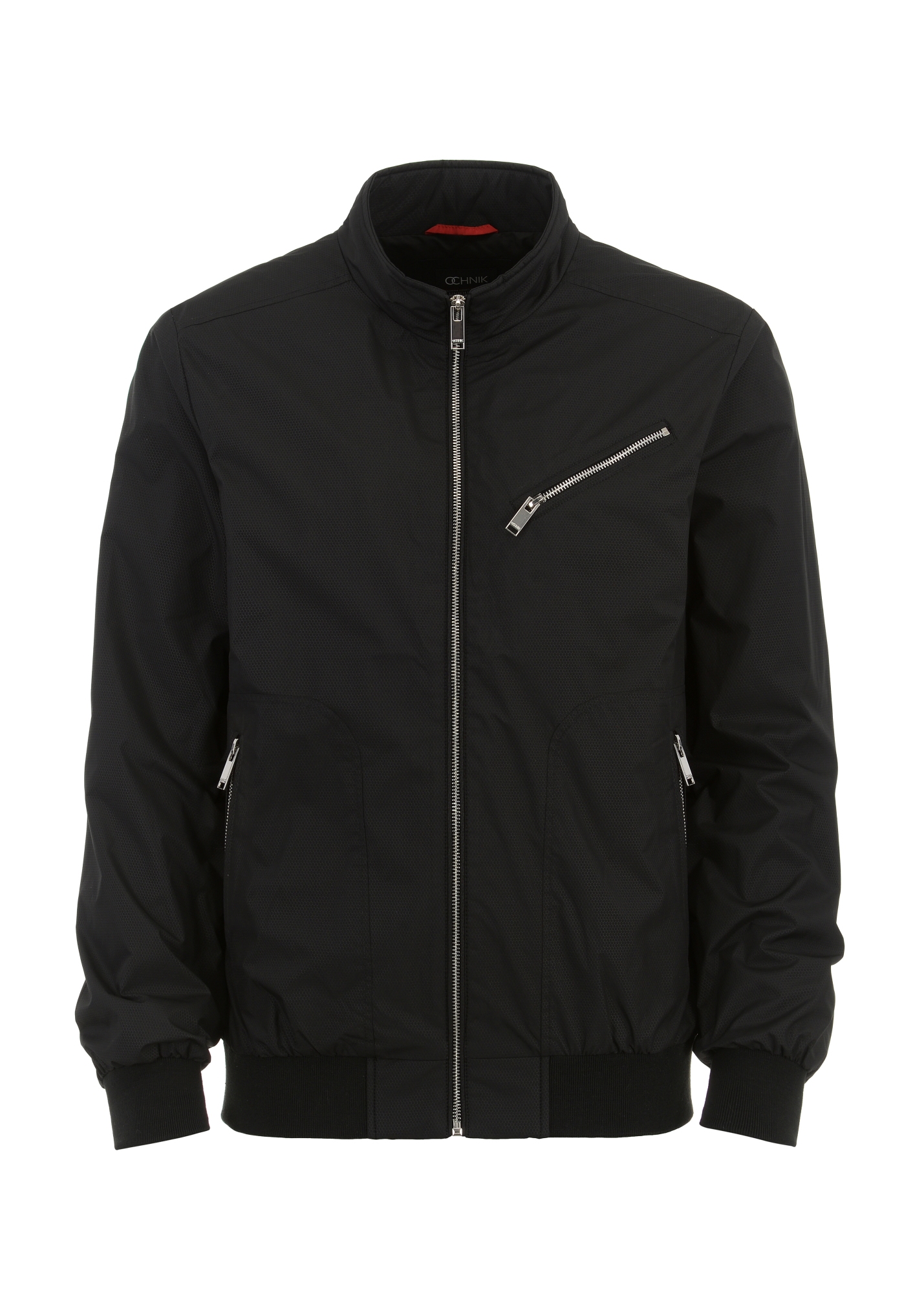 Чоловіча чорна куртка-бомбер KURMT-0299-99(W24)