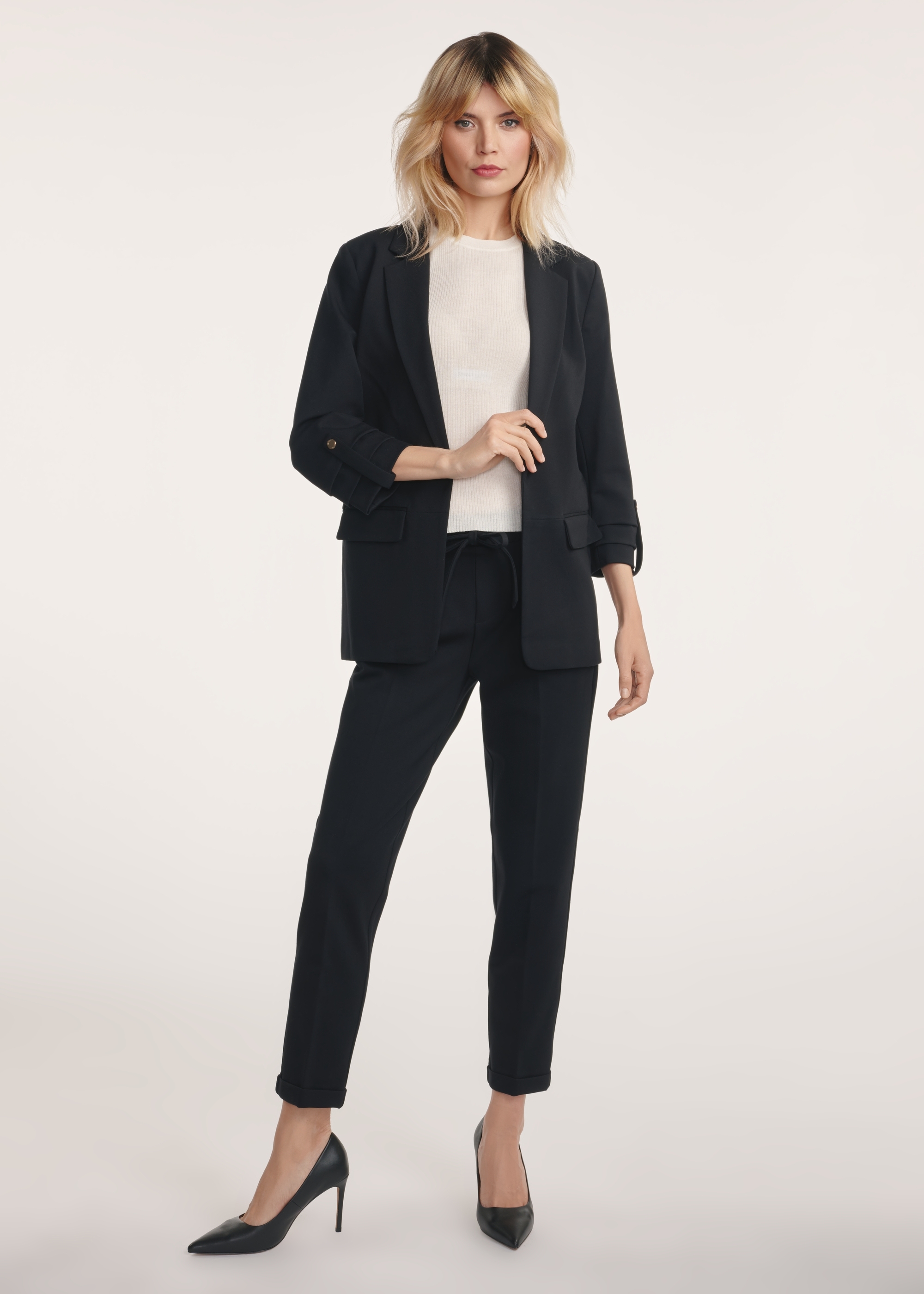 Чорні жіночі штани в складку SPODT-0098-99(Z25)