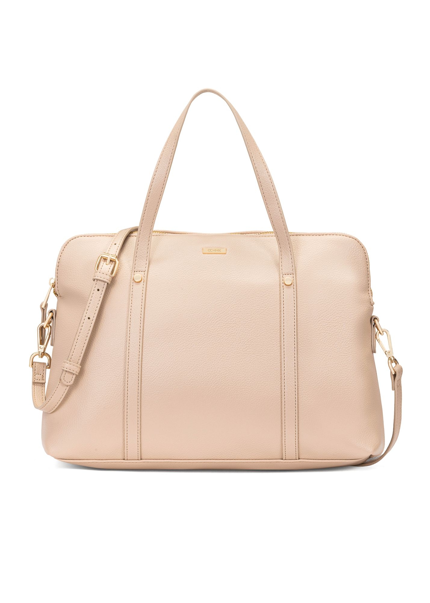 Beżowa elegancka torba damska TOREC-1017-81(W25)